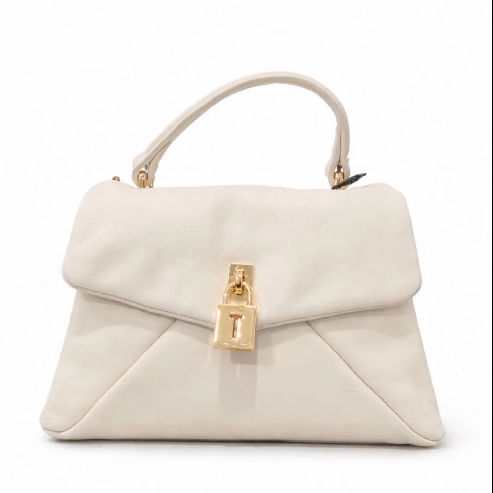 Ted Baker London Cream Satchel with Gold Lock